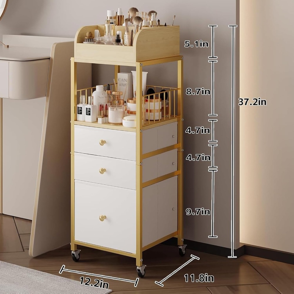 Floor Makeup Organizer Cart wi - Skincare You ulasan dan harga