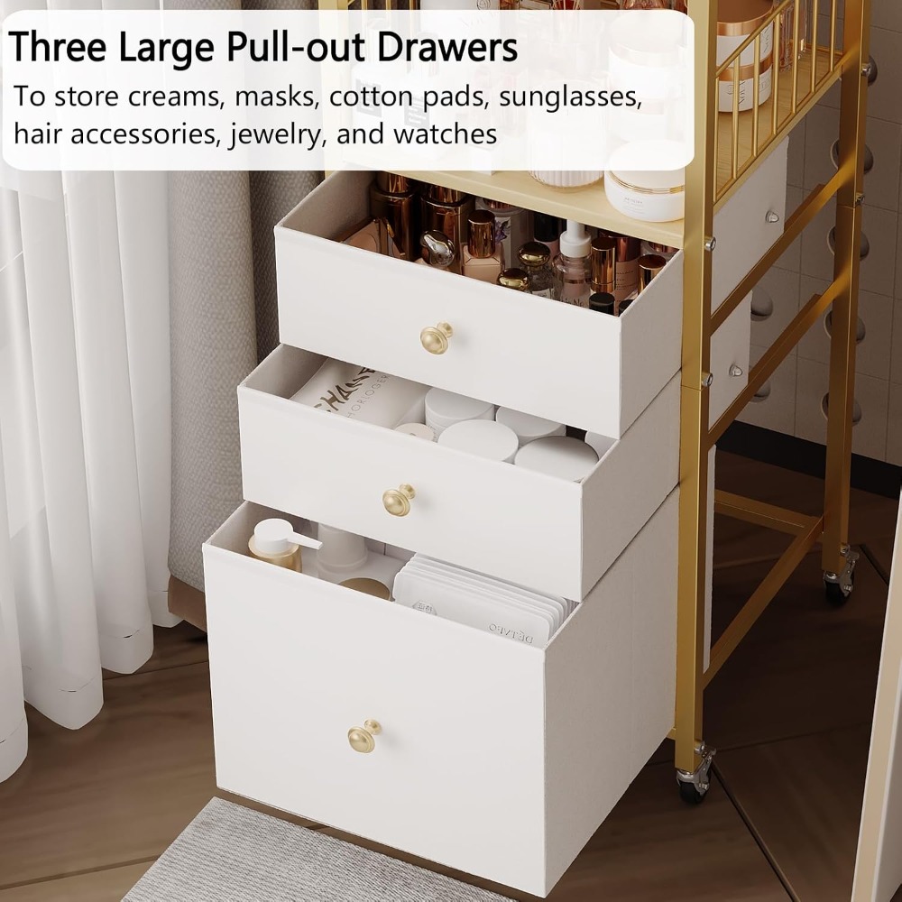 Floor Makeup Organizer Cart wi - Skincare You ulasan dan harga