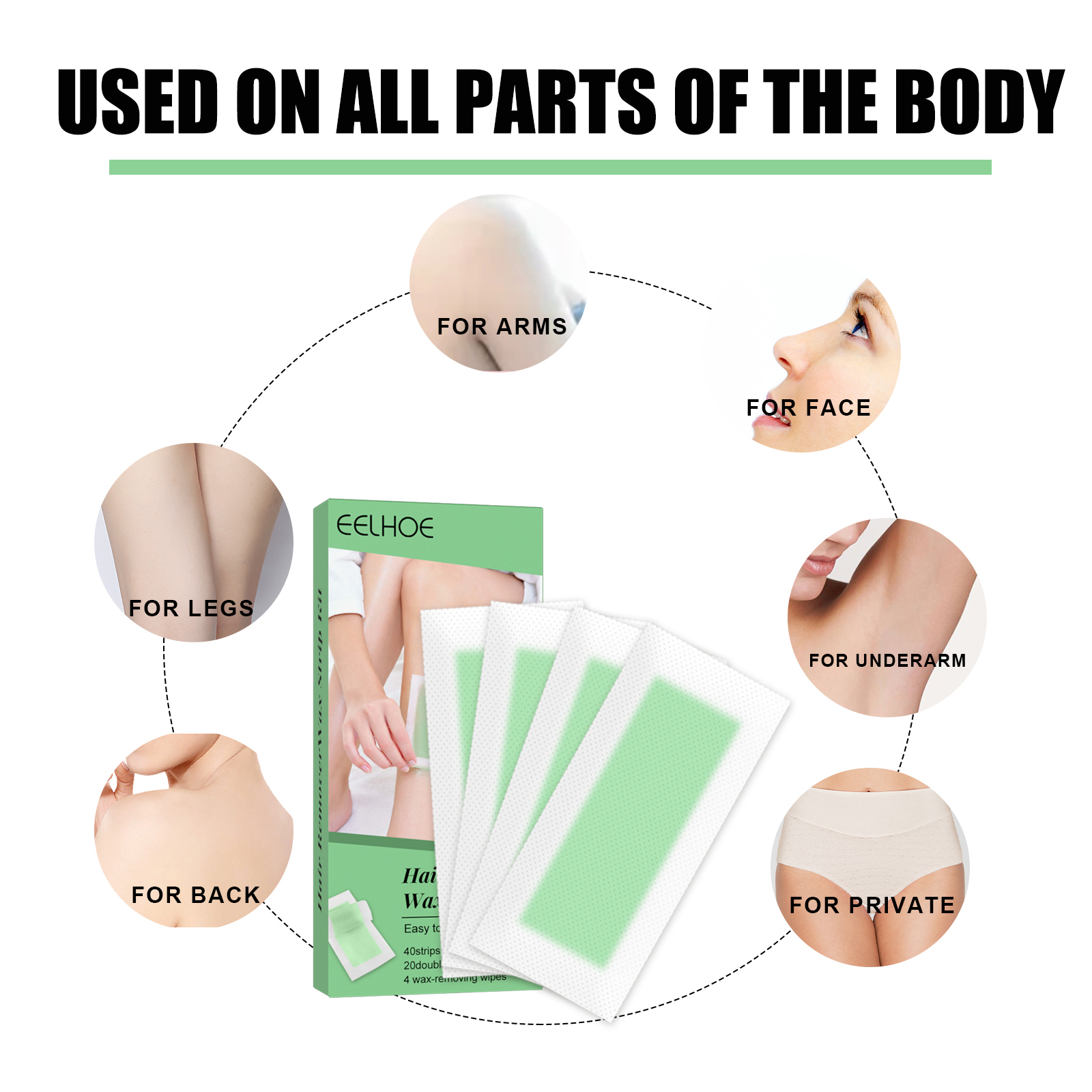 EELHOE Hair Removal Wax Strip  - Charcoal Pore Strip ulasan dan harga