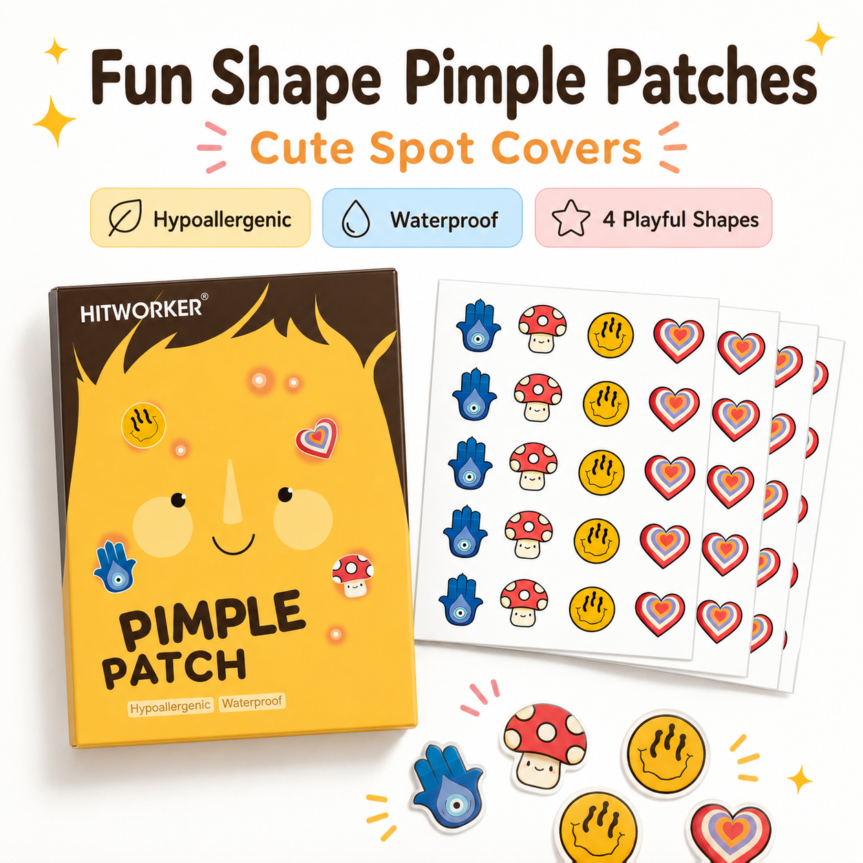 100Pcs Cute 4 Shapes Acne Pimp - Skincare You ulasan dan harga