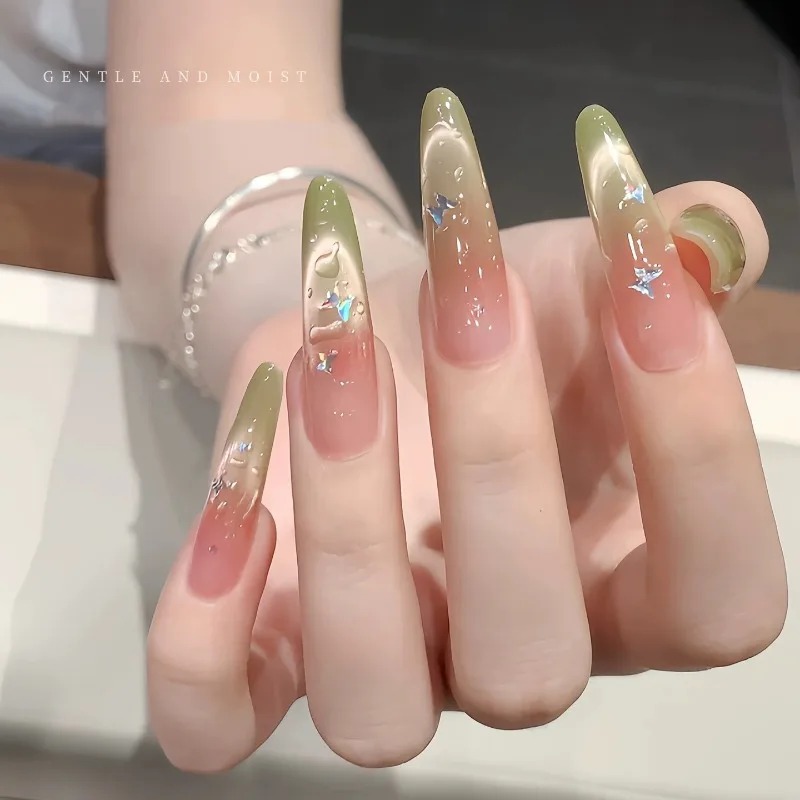 Water Drop Nail Gel Set 3D Cry - Cucumber Cooling Gel ulasan dan harga