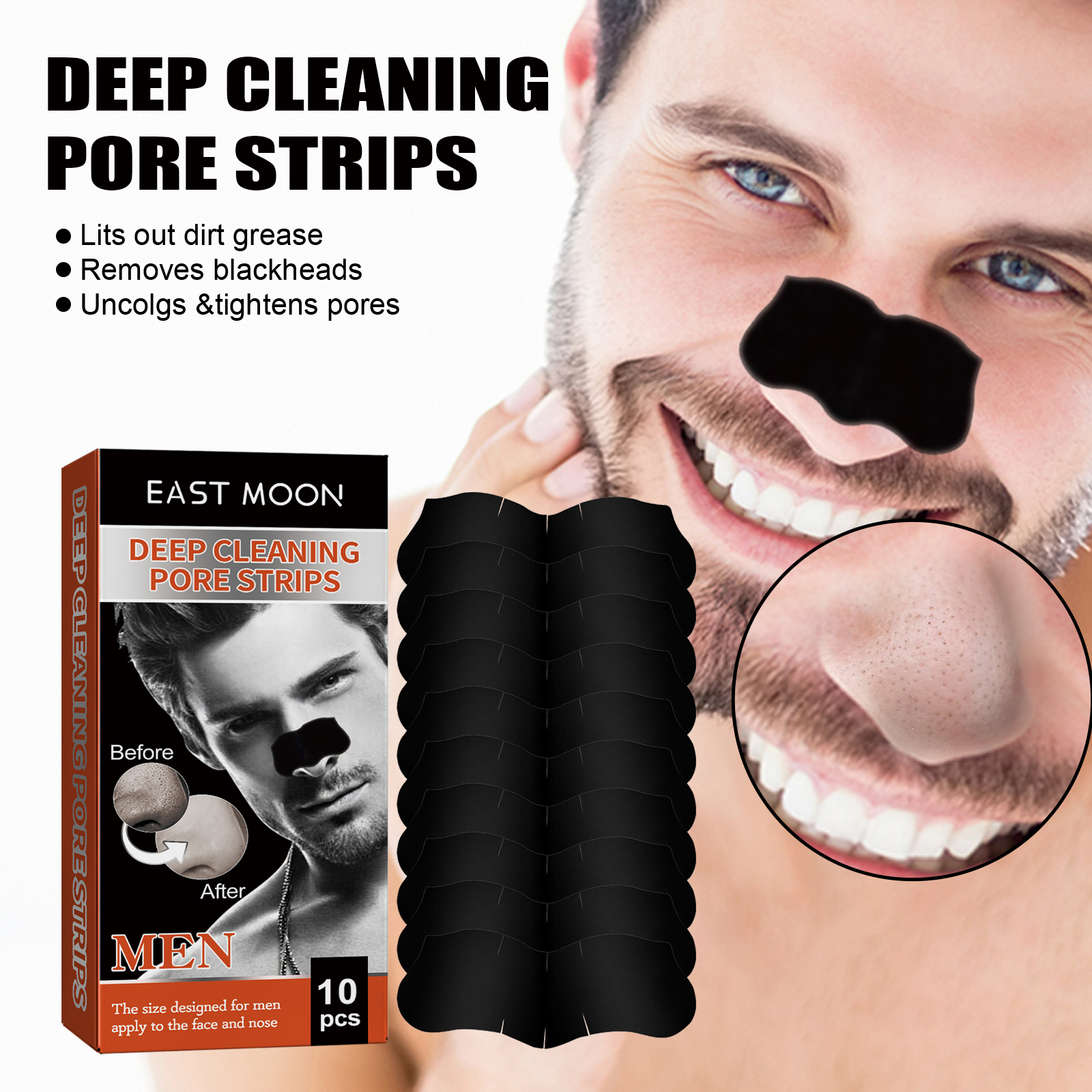 Men's Bamboo Charcoal Blackhea - Charcoal Pore Strip ulasan dan harga