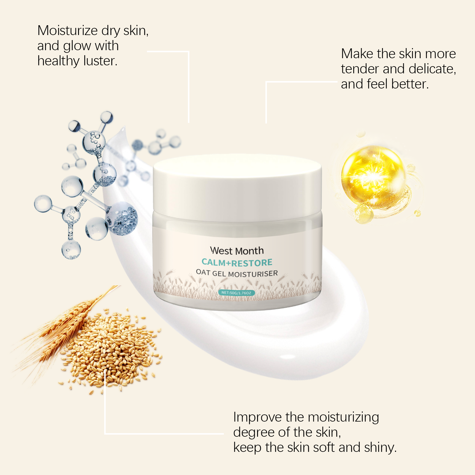 West Month 50g Oat Moisturizin - Skincare Oat ulasan dan harga